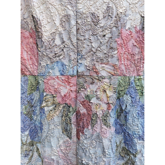 Adrianna Papell Melinda Gown 4 Pastel Matelasse Floral Dress Formal Bridgerton - Picture 6 of 16